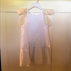 White butterfly sleeve dress
